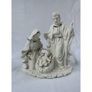 St. Nicholas Square Village Porcelain Nativity Holy Family Christmas Figurine